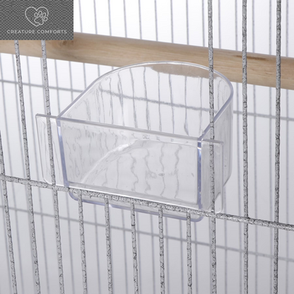 ZENY 53" Rolling Bird Cage Large Wrought Iron Cage Lovebird House with Rolling Stand White