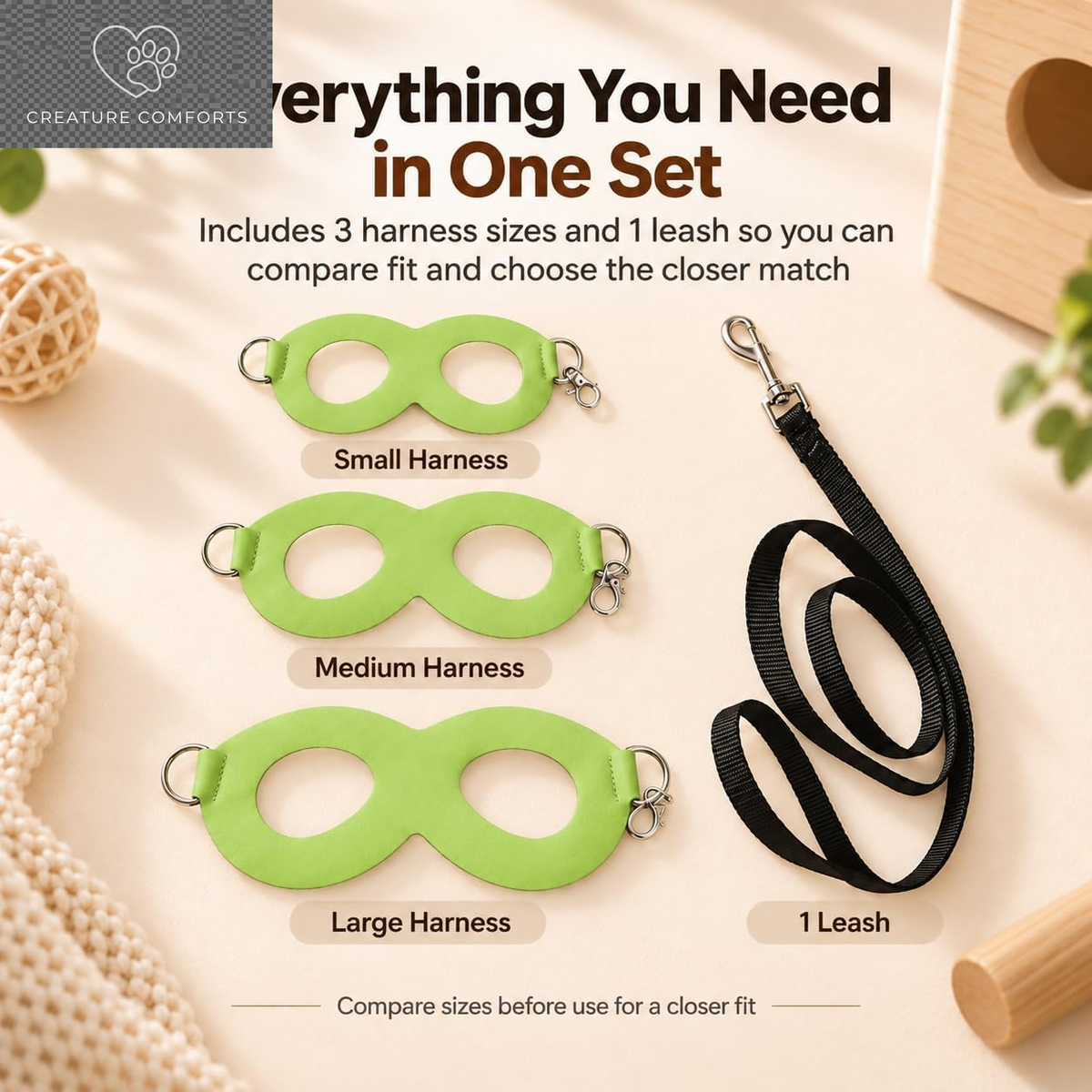 3 Pack Sugar Glider Harness and Leash Set Small Animal Training Walking Vest for Squirrel Hamster Rat-Green
