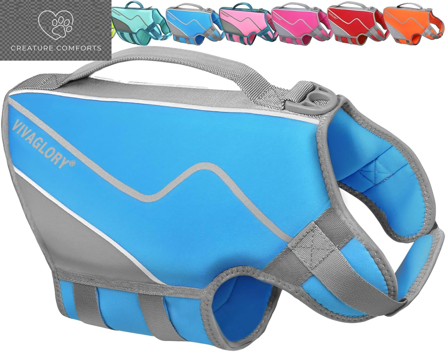 VIVAGLORY Dog Life Vest Neoprene Dog Swim Vest, XS, Alpha Yellow