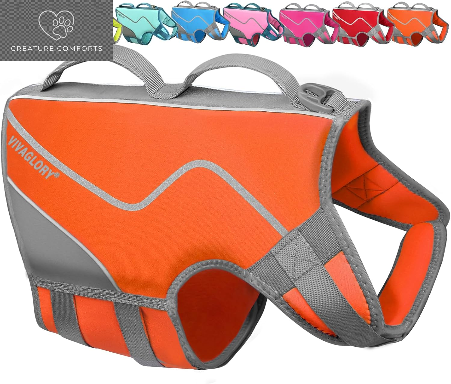 VIVAGLORY Dog Life Vest Neoprene Dog Swim Vest, XS, Alpha Yellow