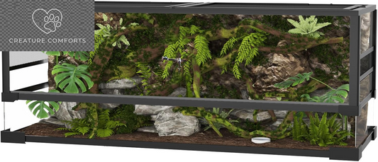 48" X 18" X 18" Tempered Glass Reptile Terrarium with Front Opening Door and Top Screen Ventilation, Easy Assembly Reptile Habitat Tank for Lizard