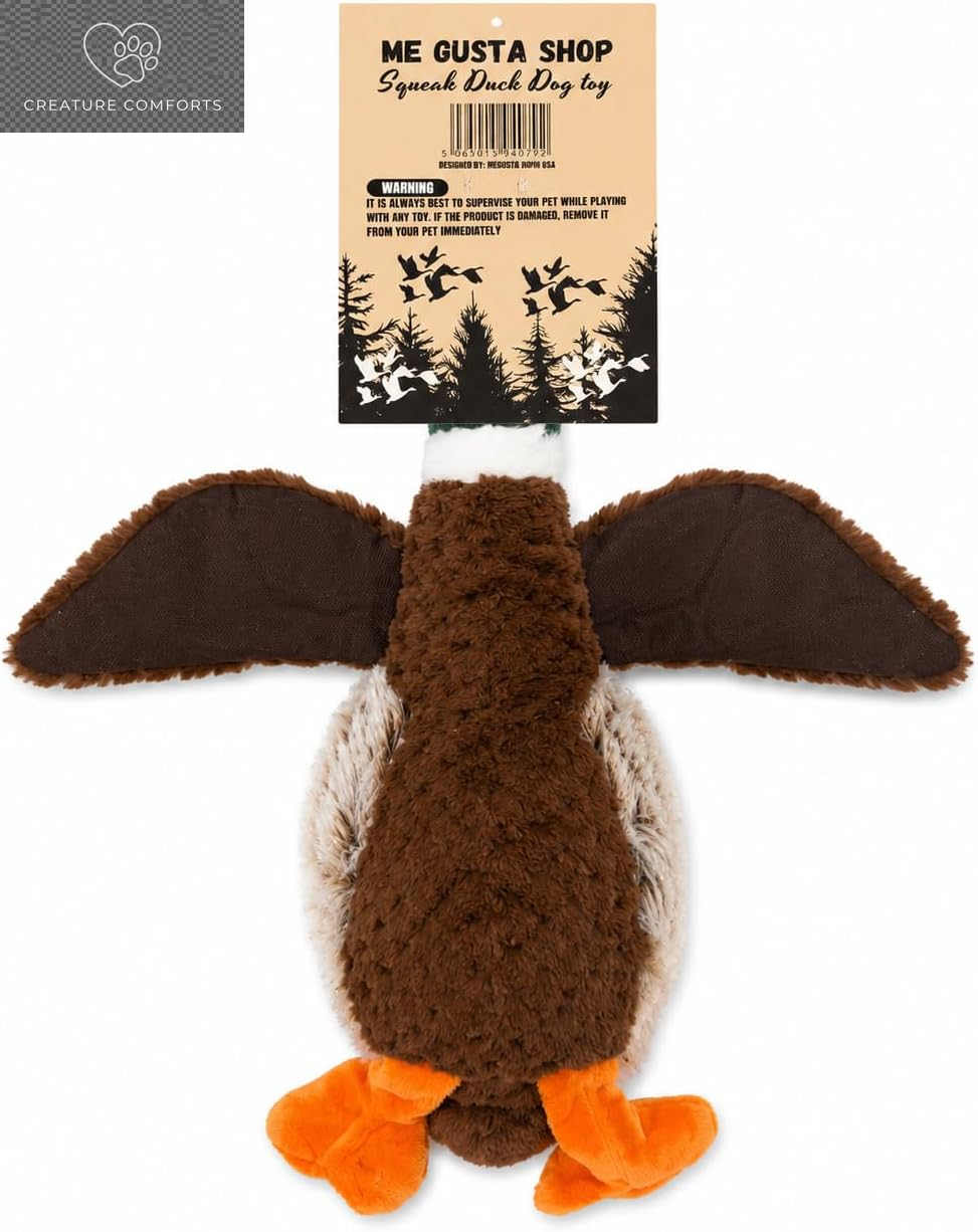 Exciting Duck Dog Toy with Squeaker | Plush Mallard Shaped Pet Toy for All Breeds | Perfect for Chewing, Fetching, and Interactive Play