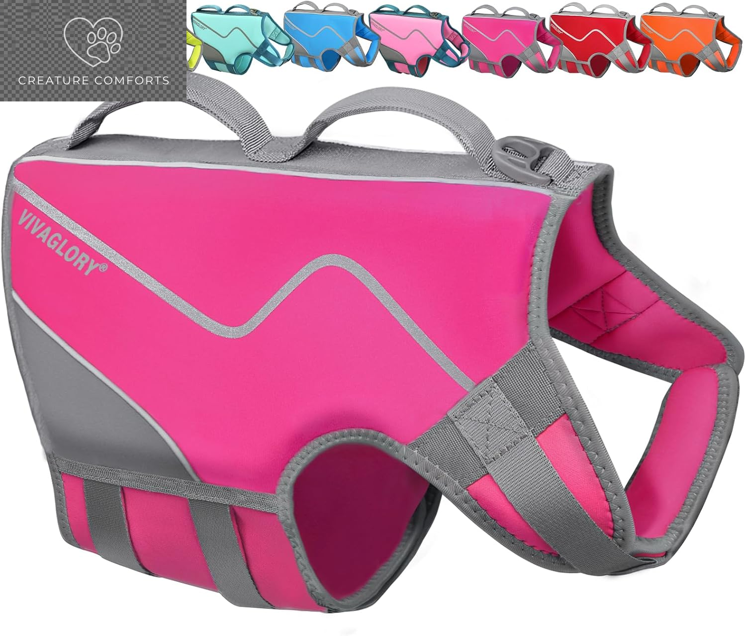 VIVAGLORY Dog Life Vest Neoprene Dog Swim Vest, XS, Alpha Yellow