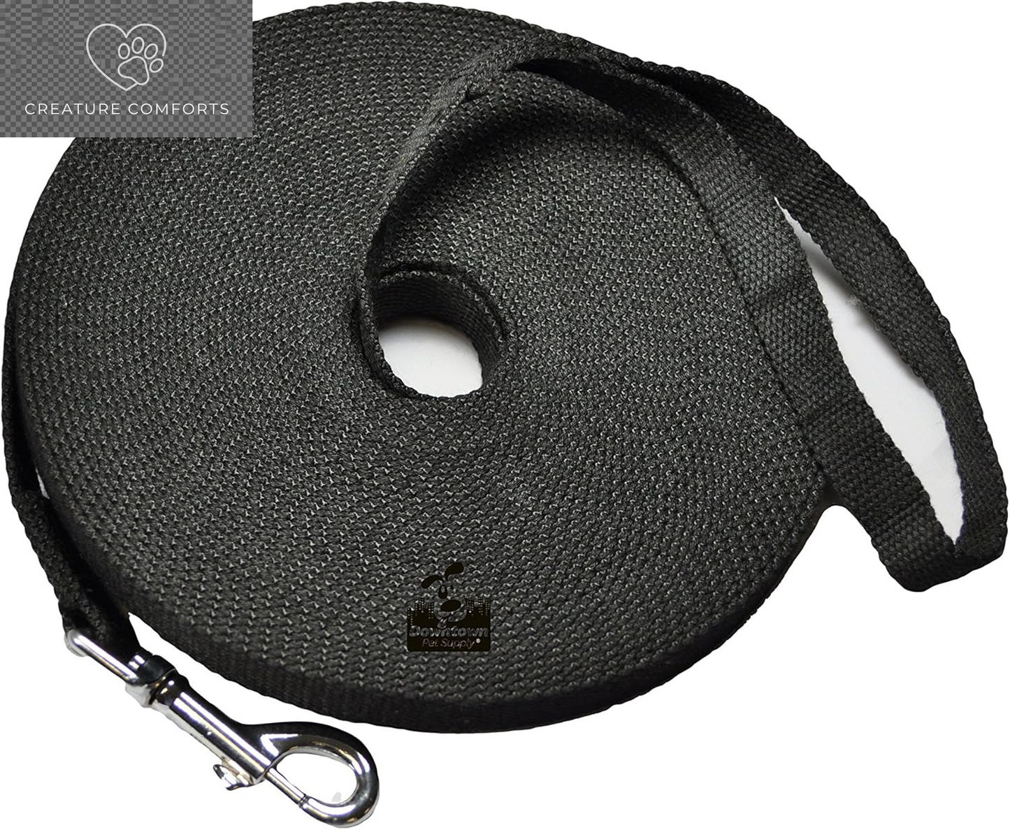 Downtown Pet Supply - Long Dog Training Leash for Recall & Obedience - Nylon, 30 Ft, Hunter Green