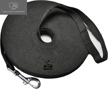 Downtown Pet Supply - Long Dog Training Leash for Recall & Obedience - Nylon, 30 Ft, Hunter Green