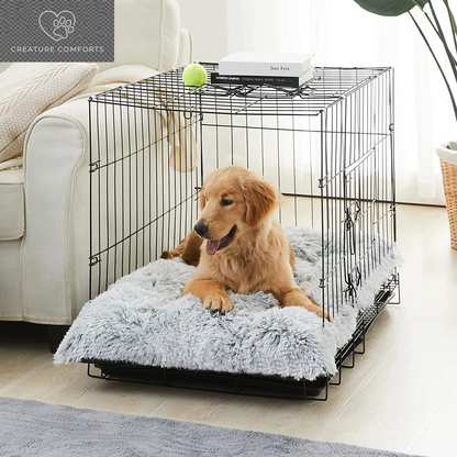 Reyox Large Dog Bed, 48 X 28 Inch Plush Dog Cage Bed Fluffy, Washable Dog Mat with Non-Slip Bottom for Large and Medium Dogs