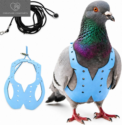 Lightweight Adjustable Bird Harness & Leash Set - Perfect for Budgies, Parakeets, and Small Parrots (Red, Size S)