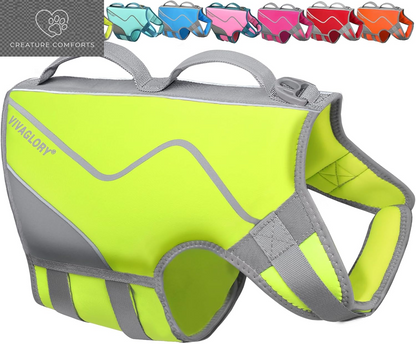 VIVAGLORY Dog Life Vest Neoprene Dog Swim Vest, XS, Alpha Yellow