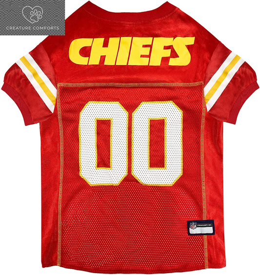 Show Off Your Team Spirit with the Pets First NFL Kansas City Chiefs Mesh Jersey for Medium Dogs