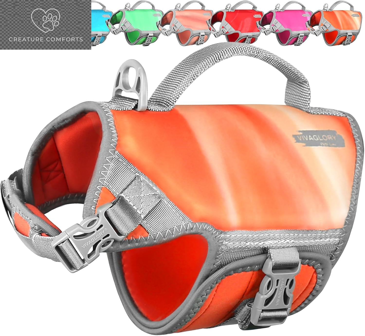 VIVAGLORY Dog Life Vest Neoprene Dog Swim Vest, XS, Alpha Yellow