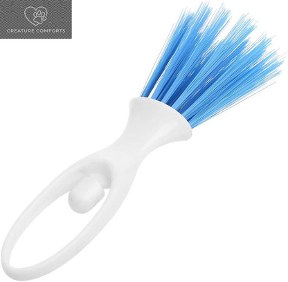 SEIS 3 Pack Hamster Dustpan and Broom Set Mini Guinea Pig White Dancer Design Besom Chinchillas Sweeper Cavy Cage Clean Hedgehogs Scooper for Small Animal (Blue)