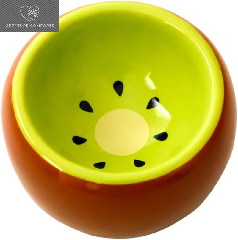 Hamster Food Bowl Ceramic Prevent Being Tipped over Small Animal Water Dish for Guinea Pig Rodent Gerbil Cavy Hedgehog Feeding Bowl (Watermelon)