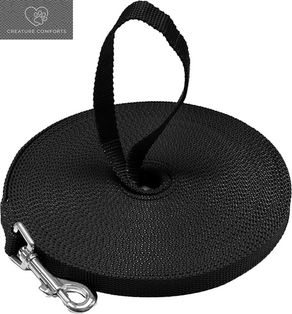 Downtown Pet Supply - Long Dog Training Leash for Recall & Obedience - Nylon, 30 Ft, Hunter Green