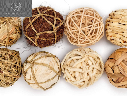 Andwe Small Animal Chew Balls - Fun Activity Pack of 8 for Rabbits, Guinea Pigs, and More | Engaging Indoor Playtime for Your Furry Friends