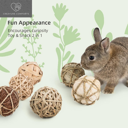 Andwe Small Animal Chew Balls - Fun Activity Pack of 8 for Rabbits, Guinea Pigs, and More | Engaging Indoor Playtime for Your Furry Friends