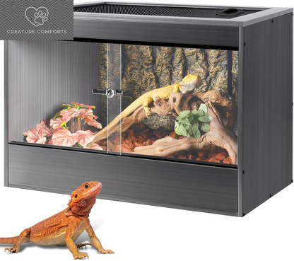 50 Gallon Reptile Enclosure, 36X18X18 Composite Wood & Plastic Eco Reptile Tank Terrarium, 36" Wide Lightweight Reptile Habitat Lounge for Ball Python Bearded Dragon Gecko Turtle