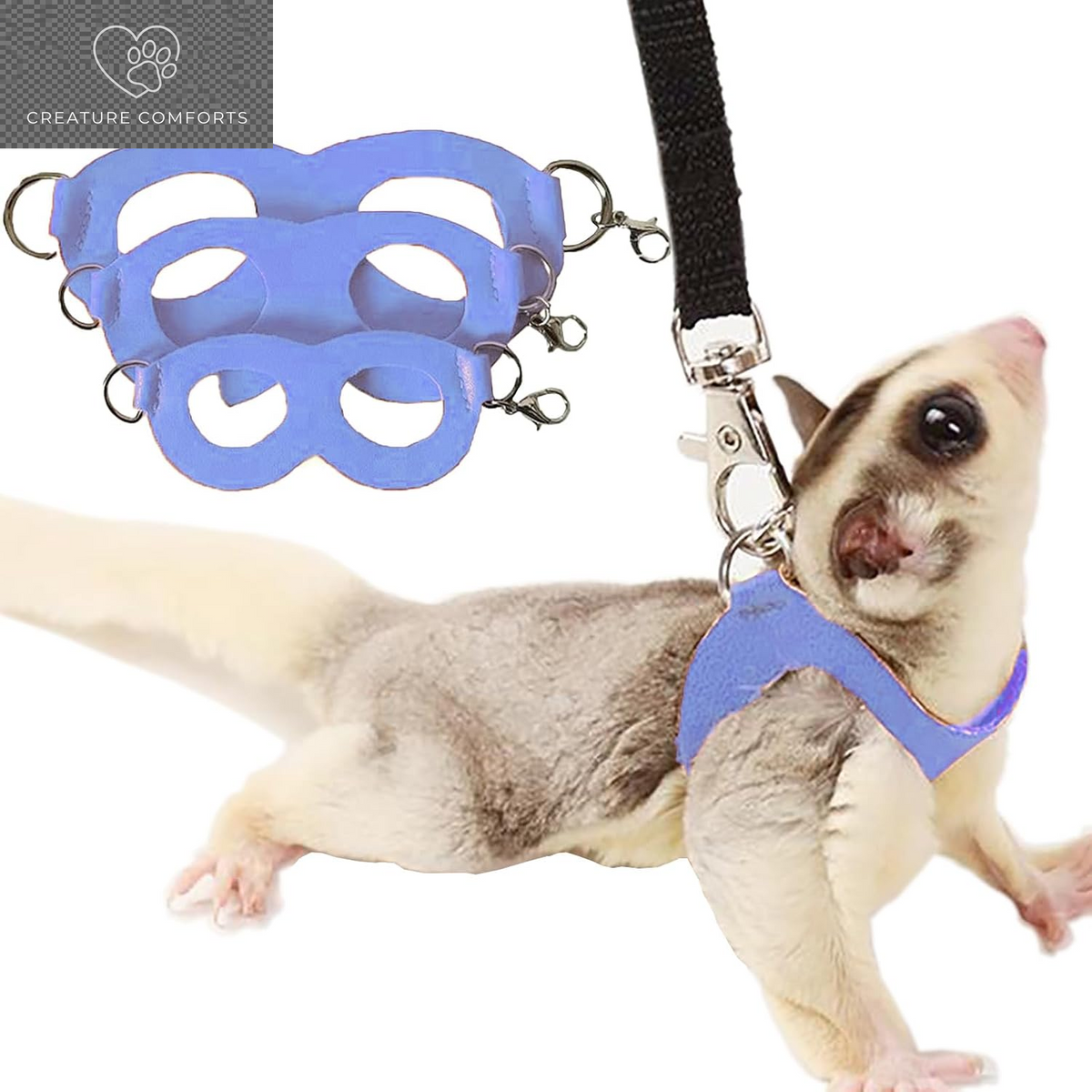 3 Pack Sugar Glider Harness and Leash Set Small Animal Training Walking Vest for Squirrel Hamster Rat-Green