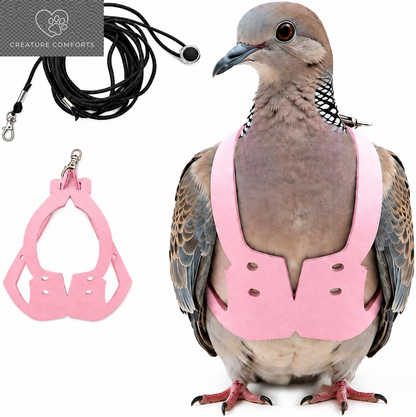 Lightweight Adjustable Bird Harness & Leash Set - Perfect for Budgies, Parakeets, and Small Parrots (Red, Size S)