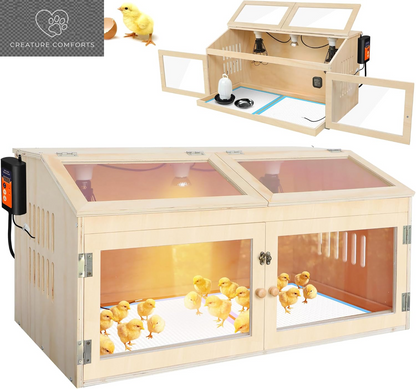 Smart Thermostat Chicken Brooder Box - Spacious & Secure 32" Design for Happy Chicks