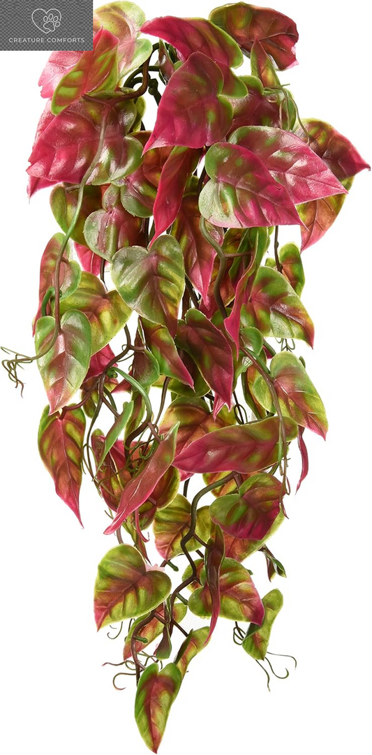 Penn-Plax Reptology Decorative Hanging Terrarium Plant Vines for Reptiles and Amphibians – 12” Length – Green & Red