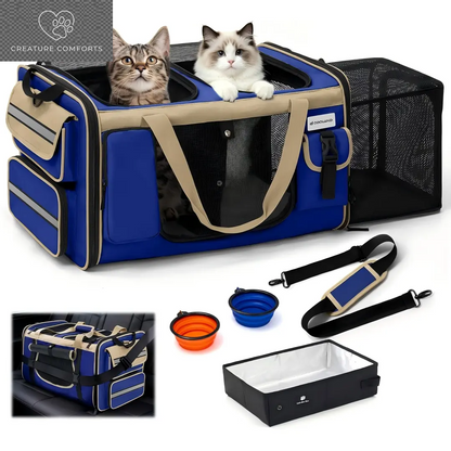 Ultimate Cat Carrier for 2 Furry Friends! Perfect for Travel & Outdoor Adventures 🚗🐾✨