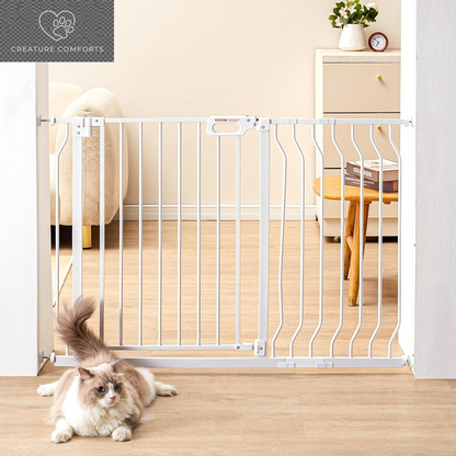 VEVOR Baby Gate, 29.5-37 in Adjustable Width, 30In High Dog Gate, Easy Step Walk Thru, Auto Close, Child Pet Security, with Pressure Mount Kit and Wall Mount Kit, for Stairs Doorways and House, Black