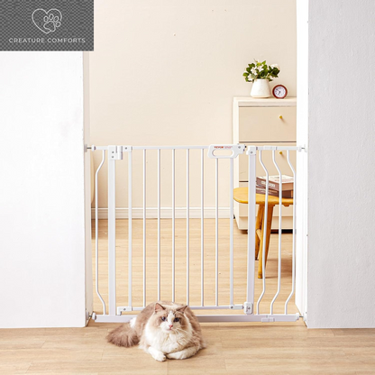 VEVOR Baby Gate, 29.5-37 in Adjustable Width, 30In High Dog Gate, Easy Step Walk Thru, Auto Close, Child Pet Security, with Pressure Mount Kit and Wall Mount Kit, for Stairs Doorways and House, Black
