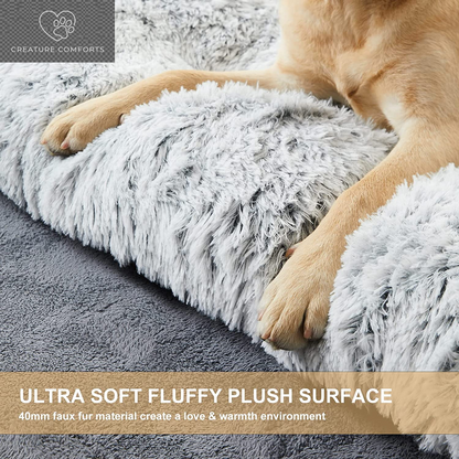 Reyox Large Dog Bed, 48 X 28 Inch Plush Dog Cage Bed Fluffy, Washable Dog Mat with Non-Slip Bottom for Large and Medium Dogs