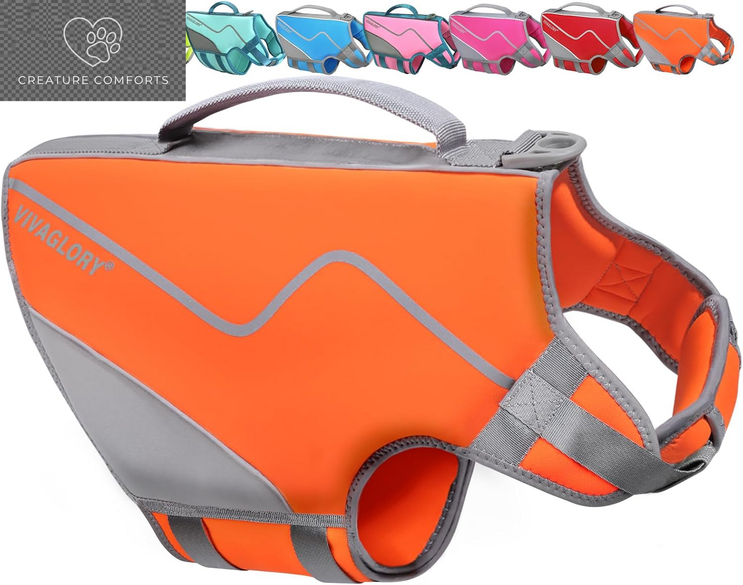 VIVAGLORY Dog Life Vest Neoprene Dog Swim Vest, XS, Alpha Yellow