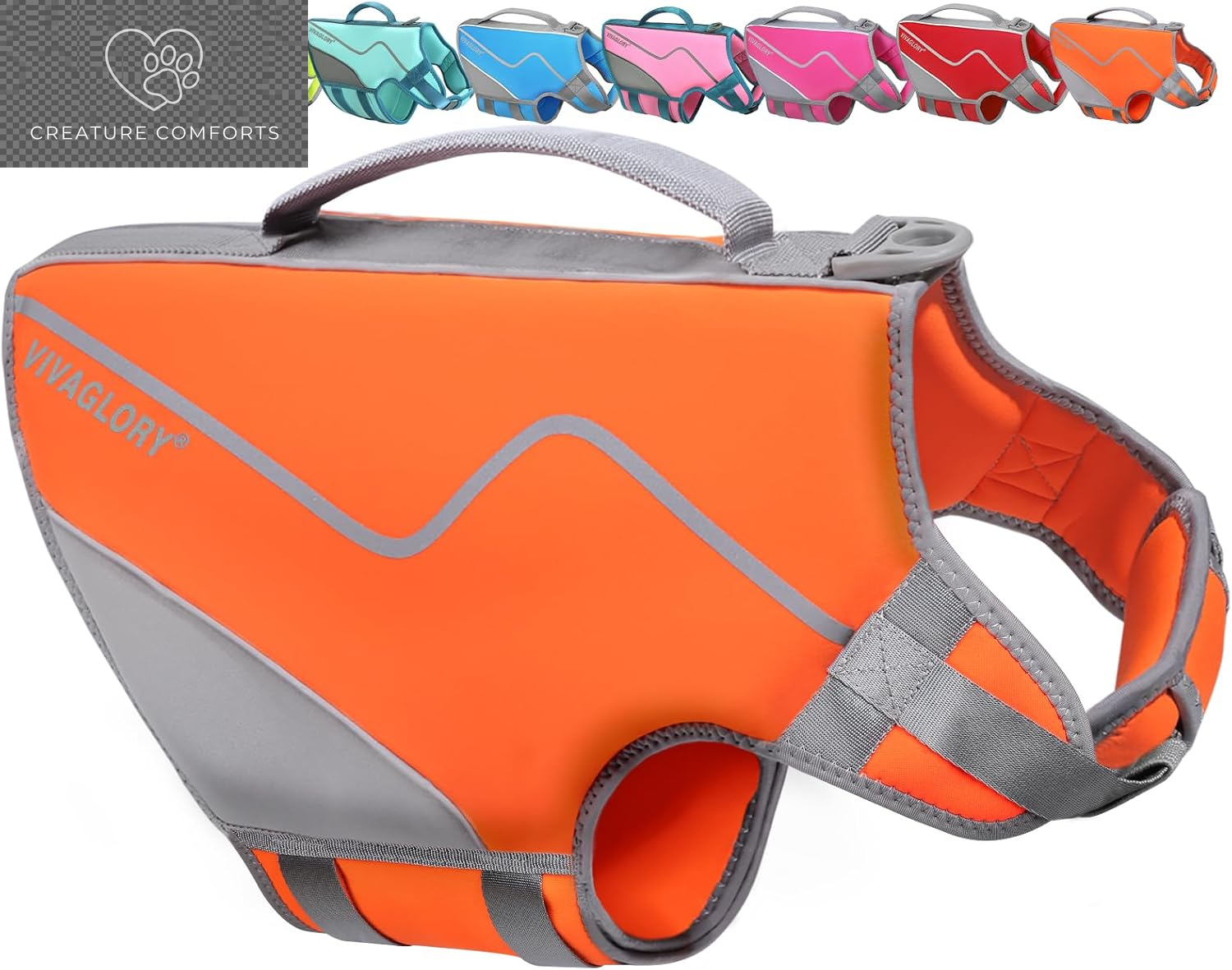 VIVAGLORY Dog Life Vest Neoprene Dog Swim Vest, XS, Alpha Yellow
