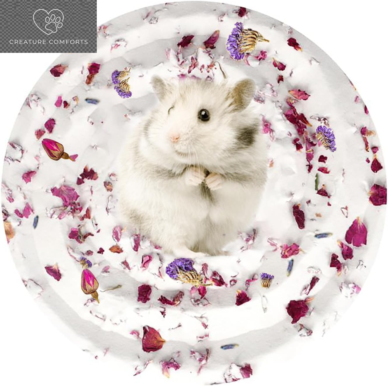Hamster Bath Sand,5Lb Dust Free Hamsters Bathing Sand Natural Petals Scented Desert Sand or Potty Litter Sand for Chinchilla Guinea Pigs Gerbil Mice Small Animals