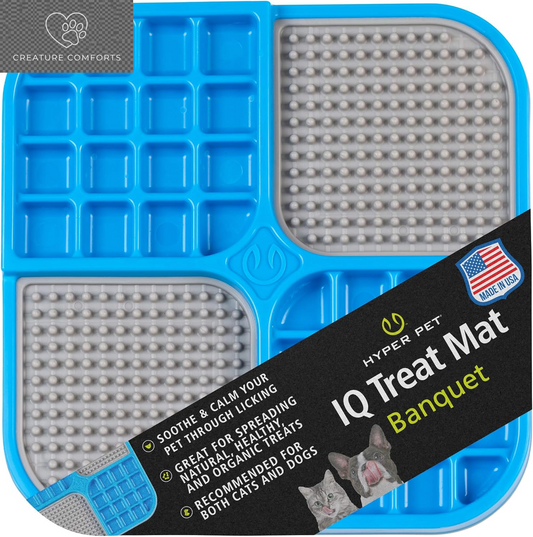 Hyper Pet IQ Treat Lick Mat - Interactive Slow Feeder for Dogs & Cats, Perfect for Enrichment and Anxiety Relief