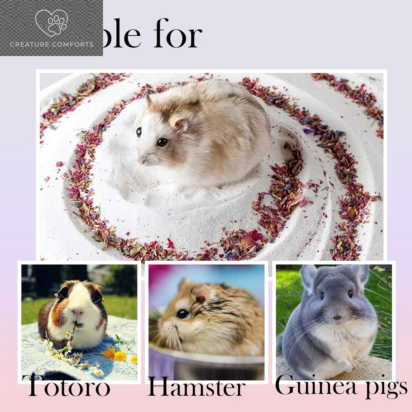 Hamster Bath Sand,5Lb Dust Free Hamsters Bathing Sand Natural Petals Scented Desert Sand or Potty Litter Sand for Chinchilla Guinea Pigs Gerbil Mice Small Animals