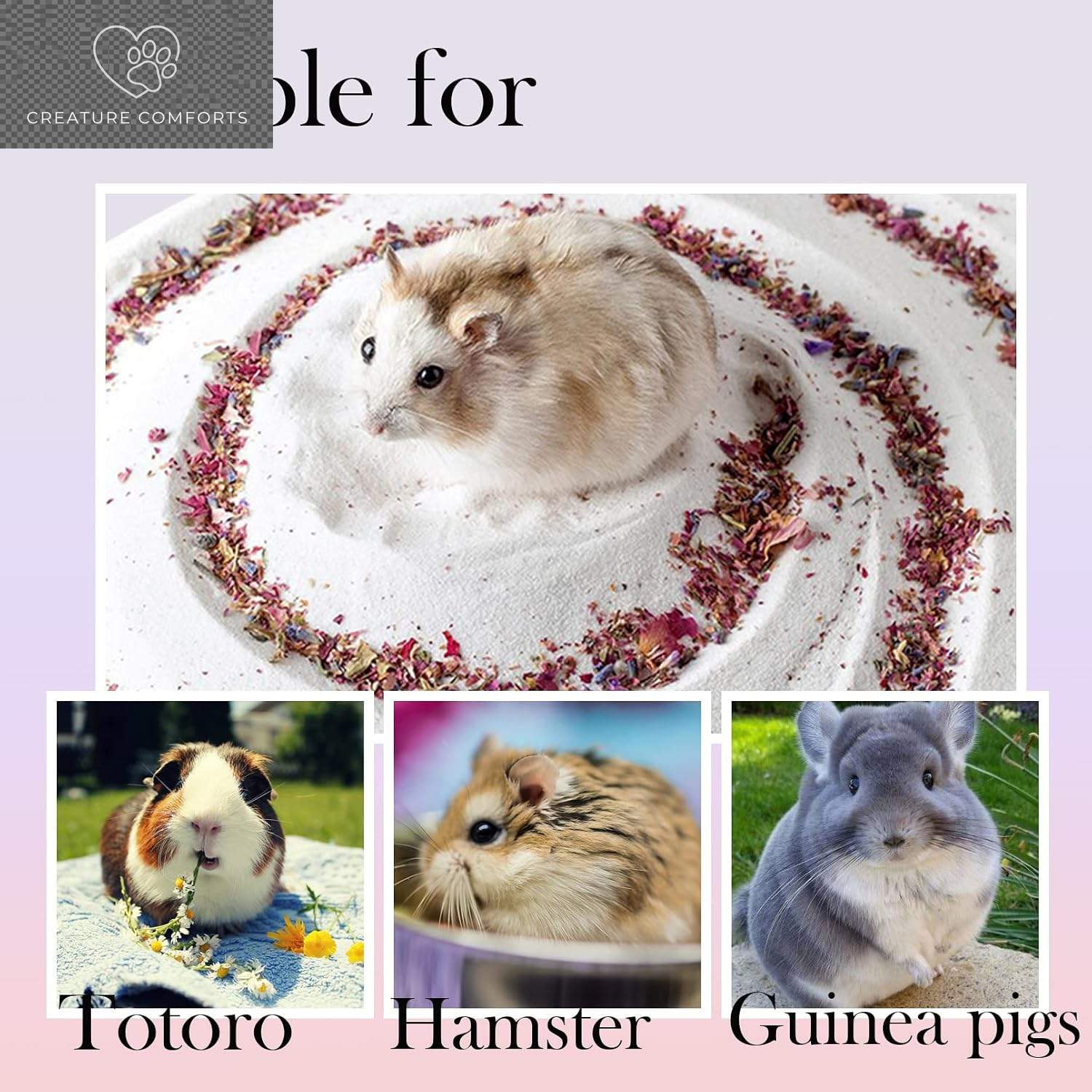 Hamster Bath Sand,5Lb Dust Free Hamsters Bathing Sand Natural Petals Scented Desert Sand or Potty Litter Sand for Chinchilla Guinea Pigs Gerbil Mice Small Animals
