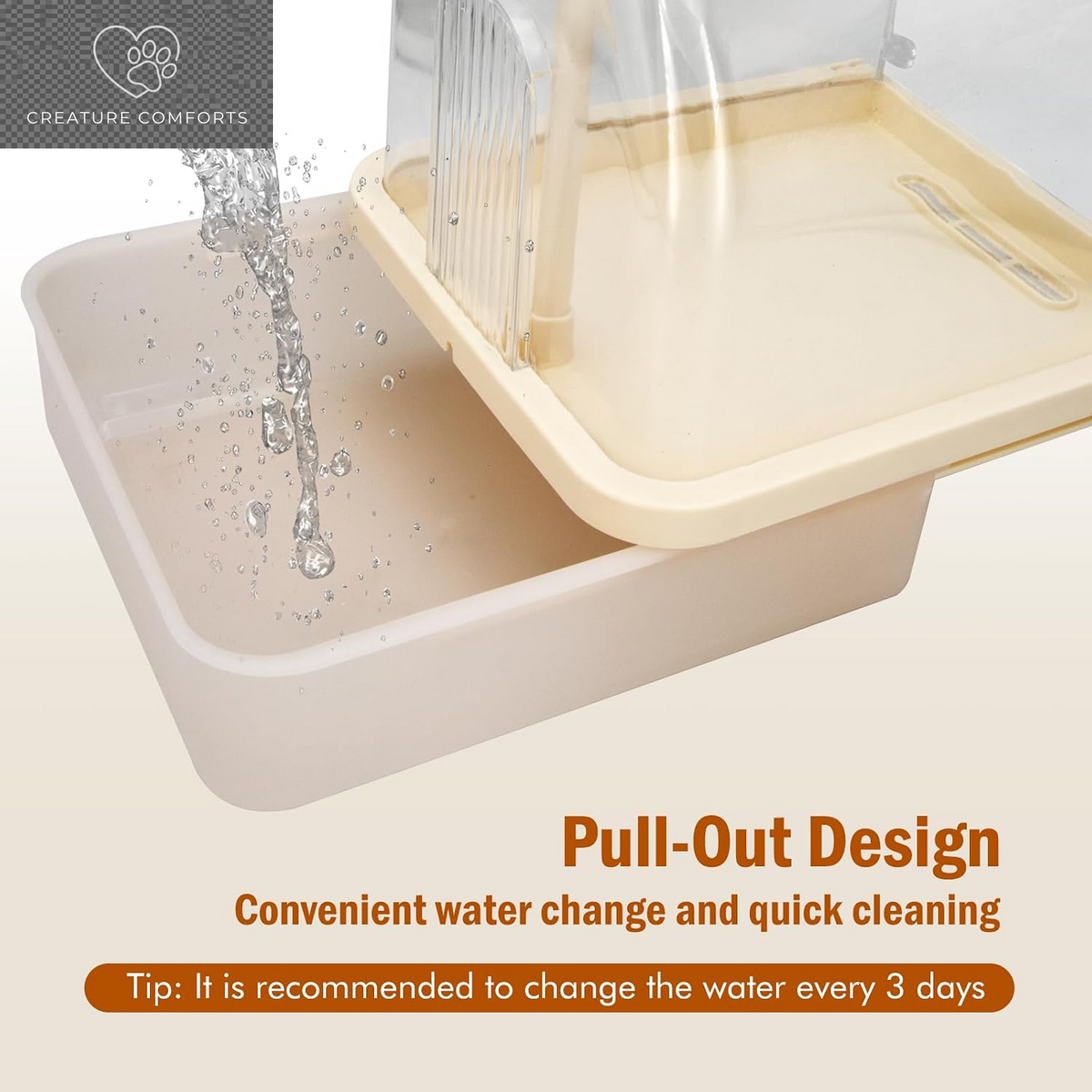 Automatic Bird Bath for Cage, Parakeet Bath with Pump