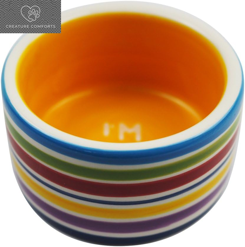 Hamster Food Bowl Ceramic Prevent Being Tipped over Small Animal Water Dish for Guinea Pig Rodent Gerbil Cavy Hedgehog Feeding Bowl (Watermelon)