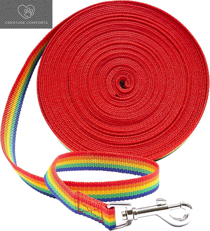 Downtown Pet Supply - Long Dog Training Leash for Recall & Obedience - Nylon, 30 Ft, Hunter Green