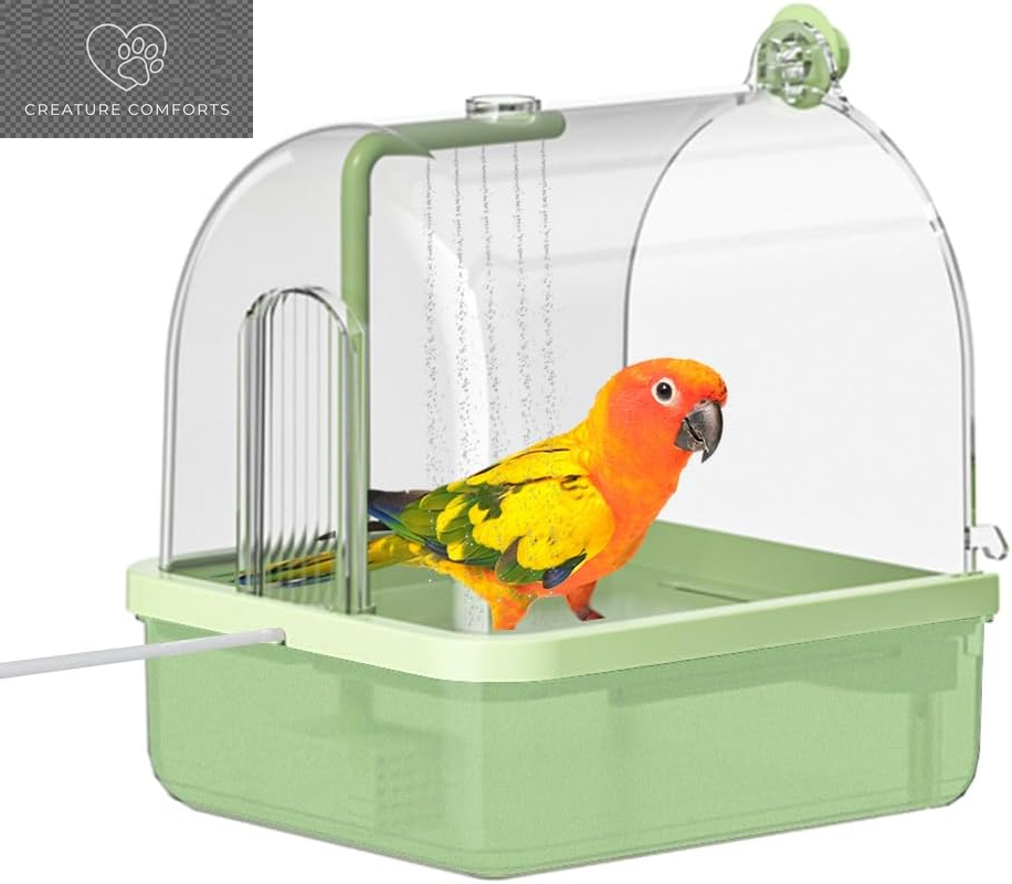 Automatic Bird Bath for Cage, Parakeet Bath with Pump