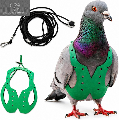 Lightweight Adjustable Bird Harness & Leash Set - Perfect for Budgies, Parakeets, and Small Parrots (Red, Size S)