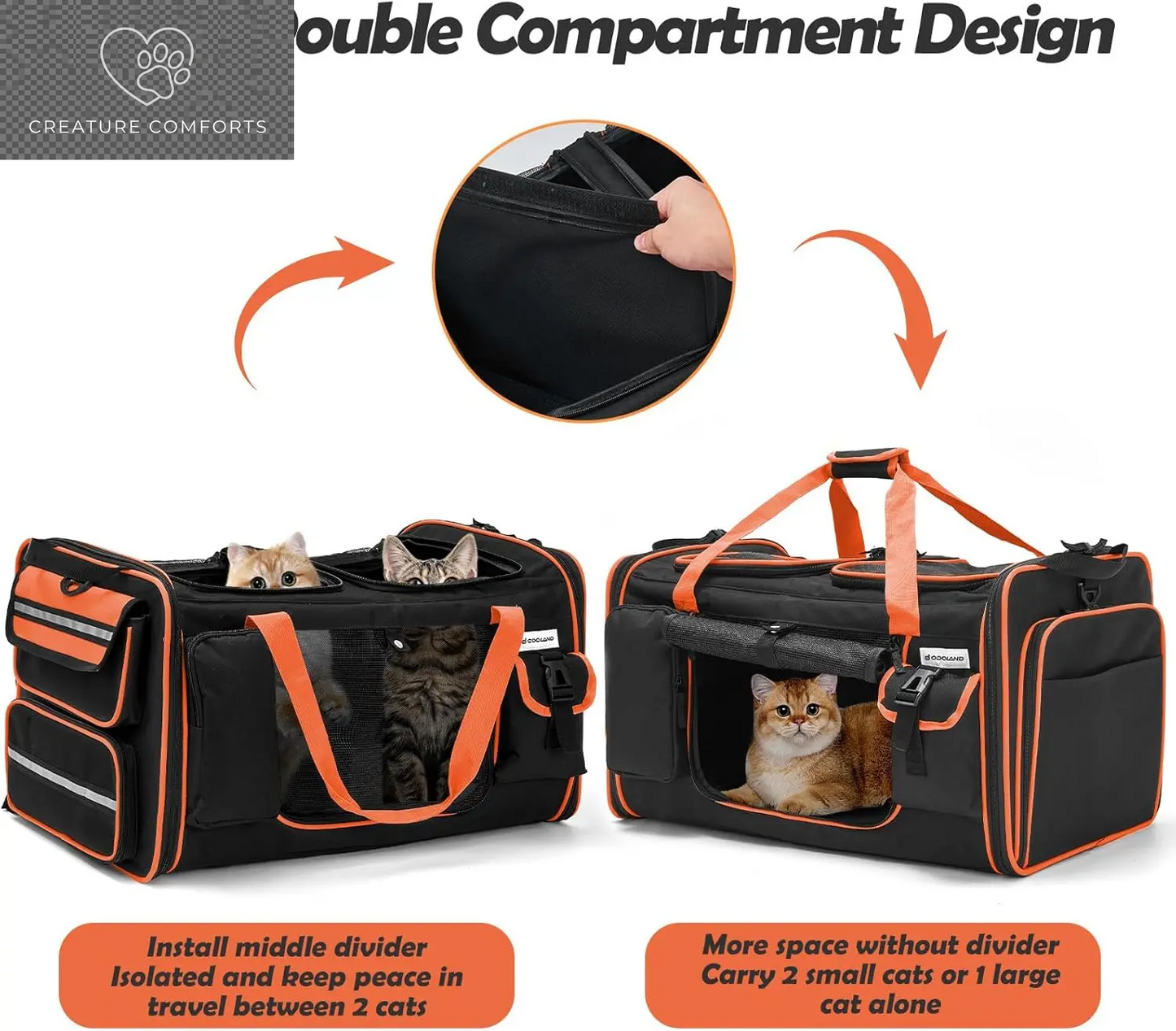Ultimate Cat Carrier for 2 Furry Friends! Perfect for Travel & Outdoor Adventures 🚗🐾✨