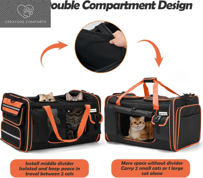 Ultimate Cat Carrier for 2 Furry Friends! Perfect for Travel & Outdoor Adventures 🚗🐾✨