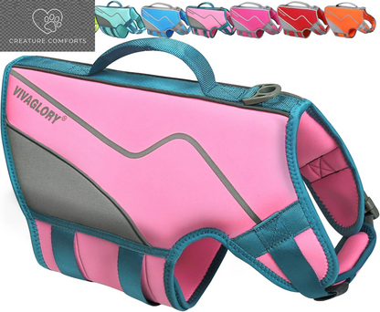 VIVAGLORY Dog Life Vest Neoprene Dog Swim Vest, XS, Alpha Yellow
