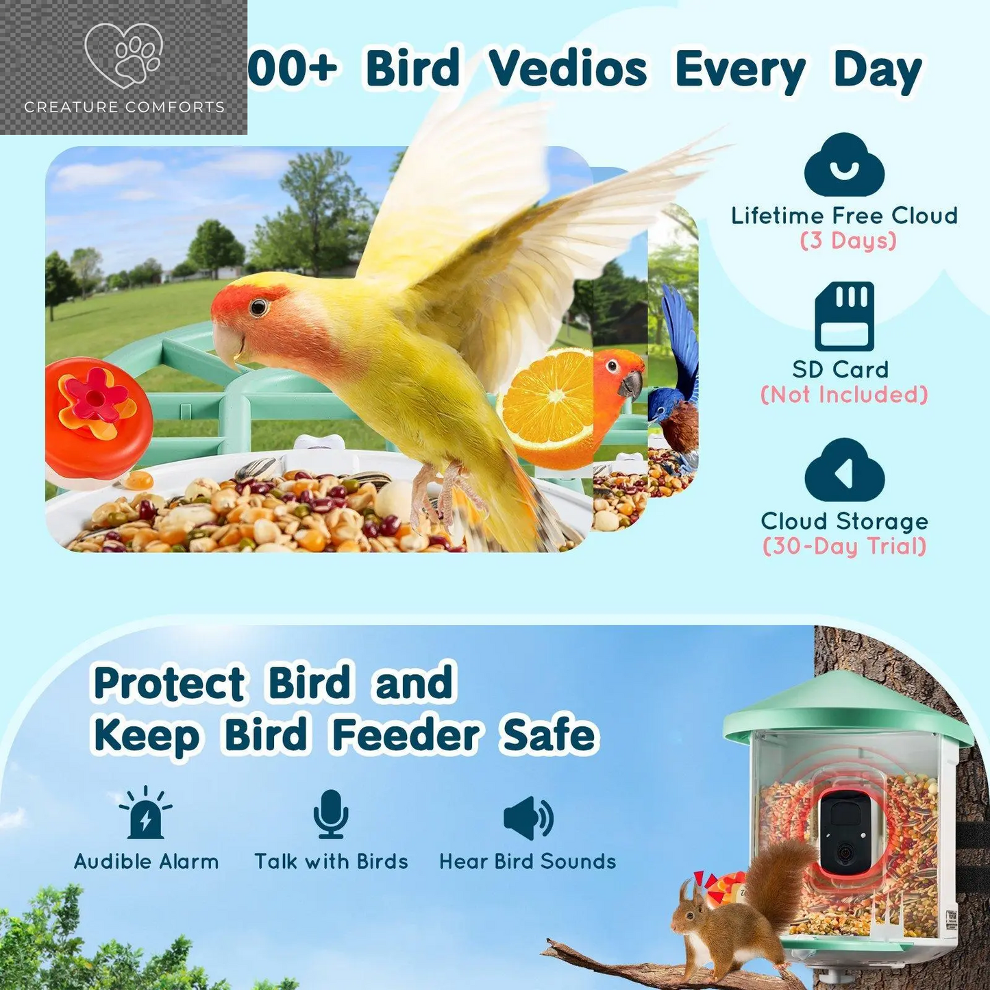 Discover the Ultimate Gift for Bird Lovers: Vevor Smart Bird Feeder Camera with Solar Power, Live Video & AI Features! 🌞🐦📹 #BirdWatching #TechGifts #SummerFinds