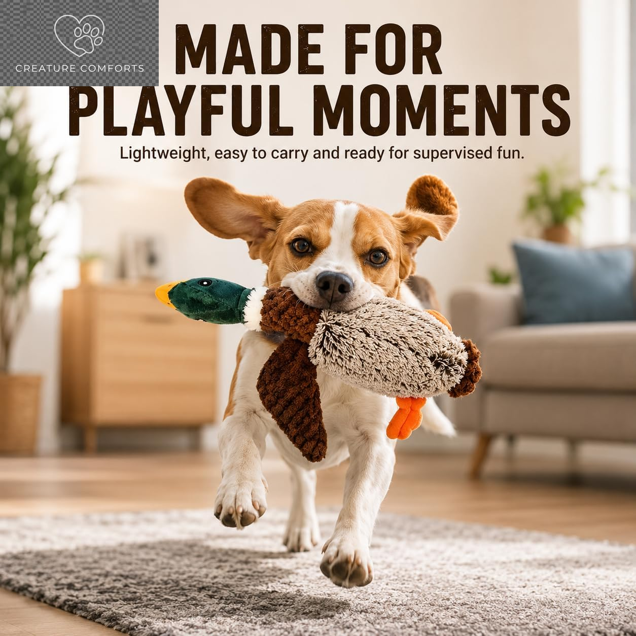 Exciting Duck Dog Toy with Squeaker | Plush Mallard Shaped Pet Toy for All Breeds | Perfect for Chewing, Fetching, and Interactive Play