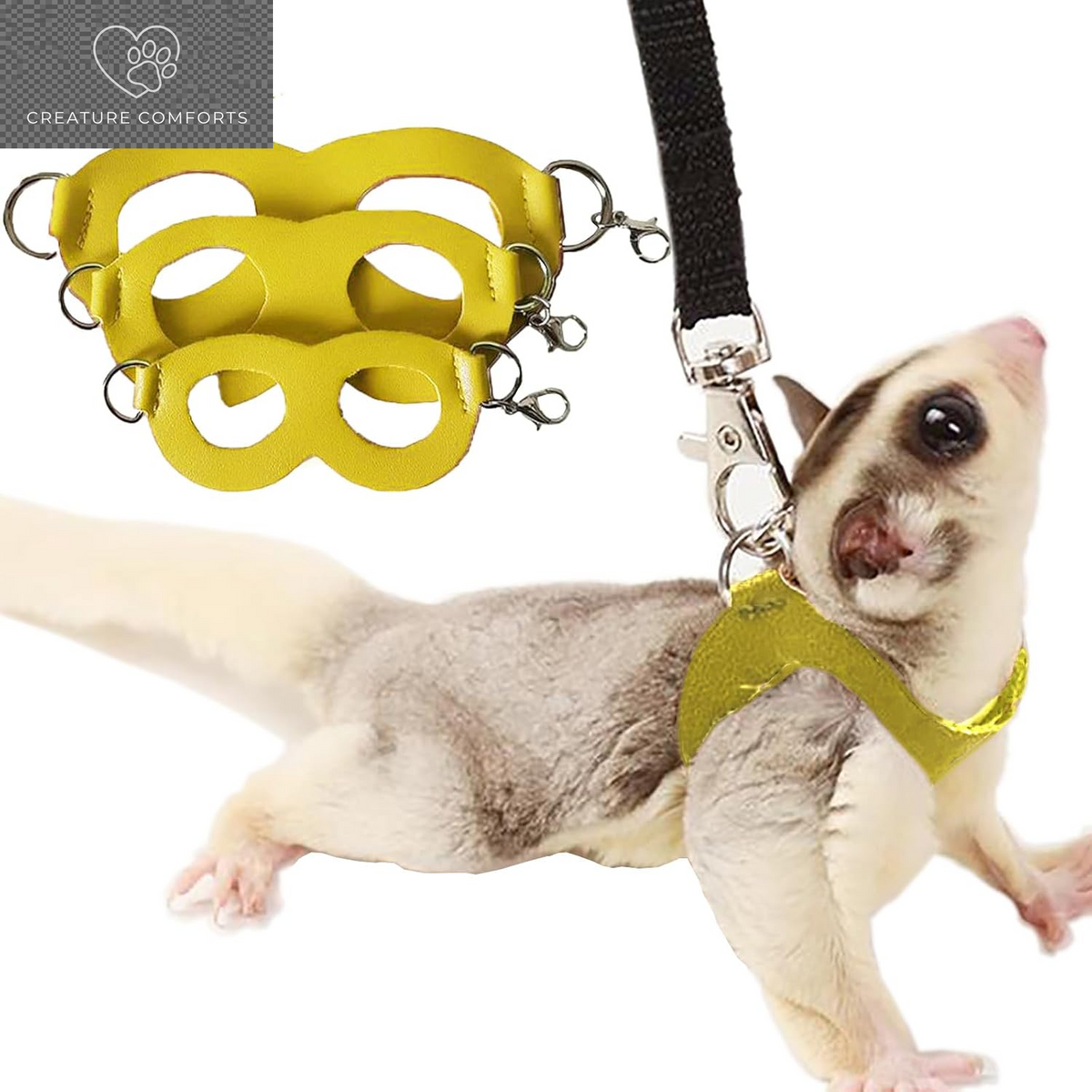 3 Pack Sugar Glider Harness and Leash Set Small Animal Training Walking Vest for Squirrel Hamster Rat-Green