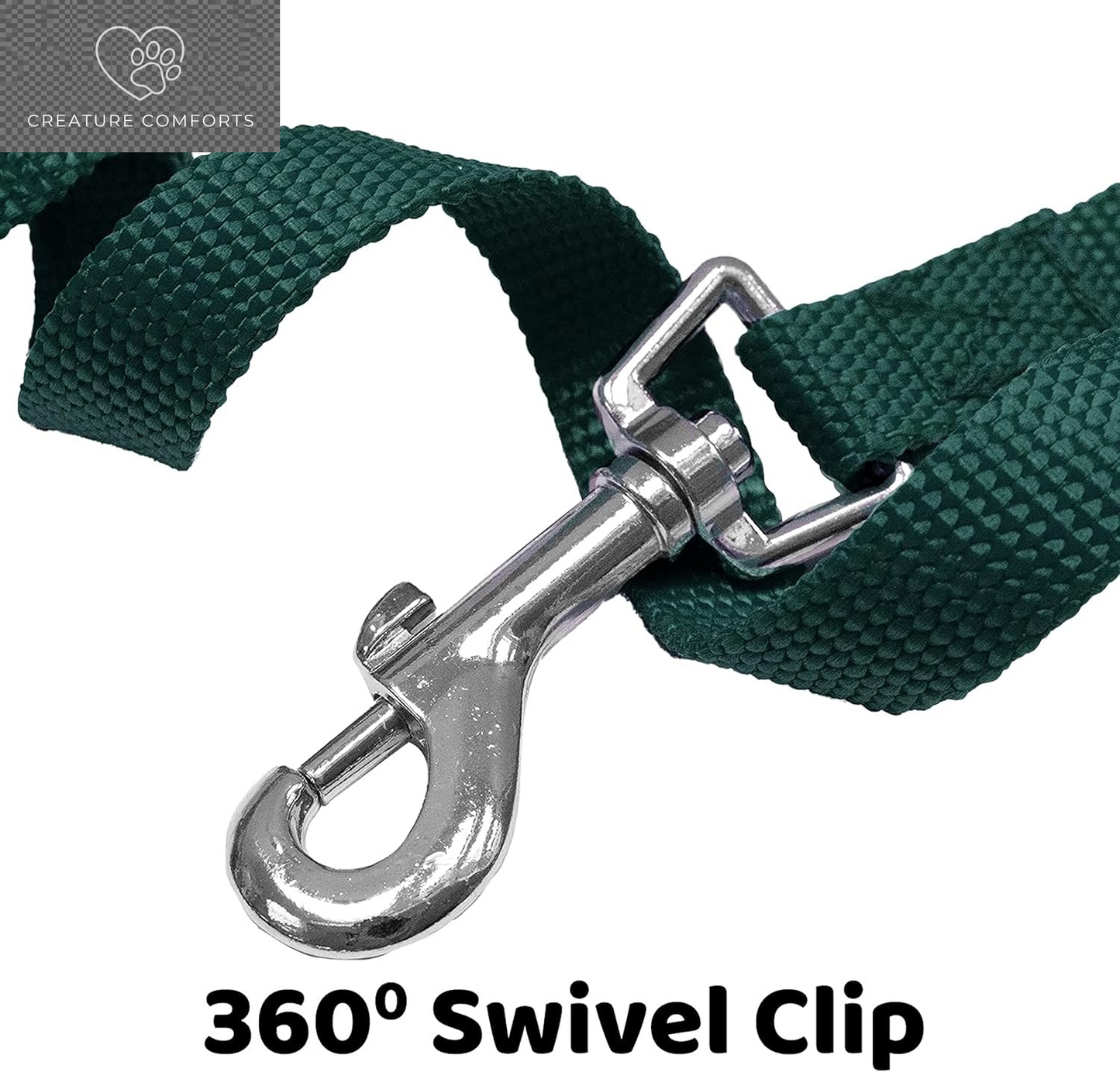 Downtown Pet Supply - Long Dog Training Leash for Recall & Obedience - Nylon, 30 Ft, Hunter Green
