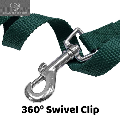 Downtown Pet Supply - Long Dog Training Leash for Recall & Obedience - Nylon, 30 Ft, Hunter Green