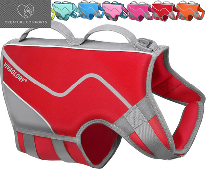 VIVAGLORY Dog Life Vest Neoprene Dog Swim Vest, XS, Alpha Yellow