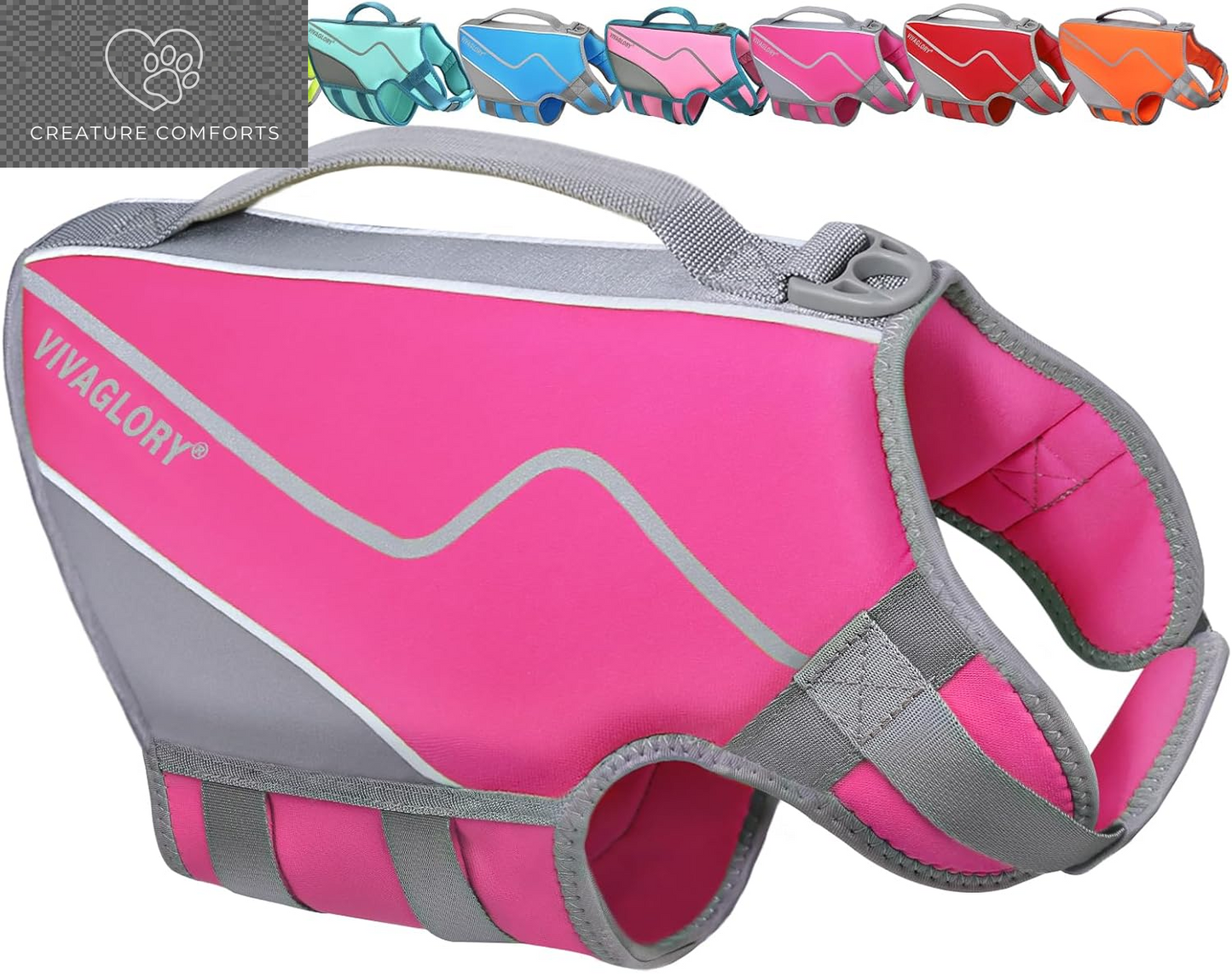 VIVAGLORY Dog Life Vest Neoprene Dog Swim Vest, XS, Alpha Yellow