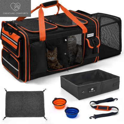 Ultimate Cat Carrier for 2 Furry Friends! Perfect for Travel & Outdoor Adventures 🚗🐾✨